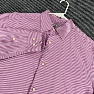 Banana Republic Shirt Mens Large Purple Striped Long Sleeve Button Up Classic